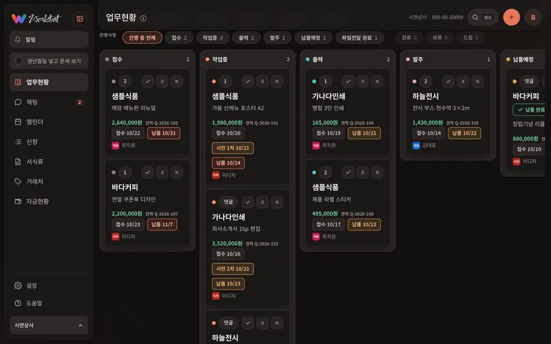 업무 보드 — 일 하나가 카드 한 장
